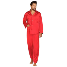 DKaren Lukas férfi szaténpizsama, piros XXL