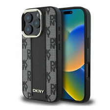 DKNY Checkered Pattern iPhone 16 Pro Max MagSafe hátlap tok, fekete DKHMP16XPCPVSLK tok és táska