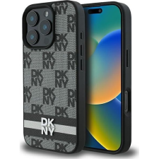 DKNY Checkered Pattern & Printed Stripes iPhone 16 Pro hátlap tok, fekete DKHCP16LPCPTSSK ( ) tok és táska