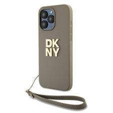 DKNY DKHCP15LPBSWSE Wrist Strap Stock Logo tok iPhone 15 Pro - bézs tok és táska