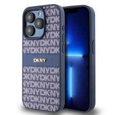 DKNY DKHCP15LPRTHSLB Leather Mono Stripe & Metal Logo tok iPhone 15 Pro - kék tok és táska