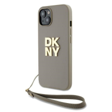 DKNY DKHCP15MPBSWSE Wrist Strap Stock Logo tok iPhone 15 Plus - bézs tok és táska