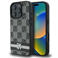 DKNY DKHCP16LPCPTSSK Checkered Pattern &amp; Printed Stripes keménytok iPhone 16 Pro - fekete tok és táska