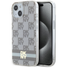 DKNY DKHMP15SHCPTSE IML Checkered Mono Pattern &amp; Printed Stripes MagSafe-kompatibilis tok iPhone 15 / 14 / 13 - bézs