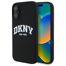 DKNY DKHMP16SSNYACH Silicone White Printed Logo MagSafe-kompatibilis keménytok iPhone 16 - fekete tok és táska