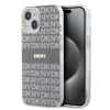 DKNY DKNY PC/TPU Repeat Pattern Tonal Stripe Magsafe tok iPhone 15 készülékhez bézs