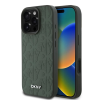 DKNY DKNY PU bőr Grid Pattern Magsafe tok iPhone 16 Pro Max készülékhez zöld