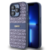 DKNY DKNY PU bőr Repeat Pattern Tonal Stripe tok iPhone 14 Pro Max készülékhez kék