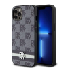 DKNY DKNY PU Leather Checkered Pattern and Stripe tok iPhone 12/12 Pro készülékhez fekete
