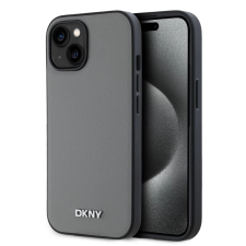 DKNY DKNY PU Leather Silver Metal Logo Magsafe tok iPhone 13 készülékhez szürke tok és táska