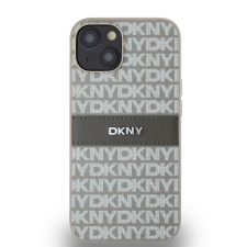 DKNY iPhone 14 Ismétlődő mintás PU Bőr Telefon tok - Bézs (DKHCP14SPRTHSLE) tok és táska