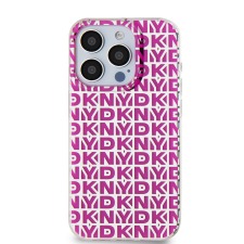 DKNY iPhone 15 Pro Ismétlődő mintás PC TPU Telefon tok - Pink (DKHCP15LHOPECP) mobiltelefon kellék