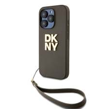 DKNY iPhone 15 Pro Max Csuklópántos PU Bőr Telefon tok - Sötétzöld (DKHCP15XPBSWSA) tok és táska