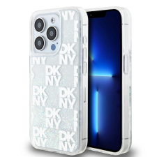 DKNY iPhone 15 Pro multiLOGO Glitter műanyag Telefon tok - Fehér (DKHCP15LLCPEPT) tok és táska