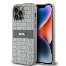 DKNY Leather Mono Stripe & Metal Logo tok iPhone 14 Pro - bézs tok és táska