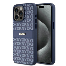 DKNY Leather Mono Stripe & Metal Logo tok iPhone 15 Pro Max - kék tok és táska