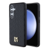 DKNY Leather Pattern Metal Logo Samsung Galaxy S24 (S921) Magsafe hátlap tok, fekete DKHMS24SPSHRPSK