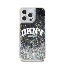DKNY Liquid Glitter Arch Logo iPhone 13 Pro hátlap tok, fekete tok és táska