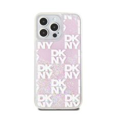 DKNY Liquid Glitter Checkered Pattern iPhone 15 Pro Max hátlap tok, rózsaszín tok és táska