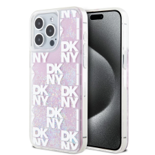 DKNY Liquid Glitter Checkered Pattern tok iPhone 15 Pro Max készülékhez rózsaszín (900902) tok és táska