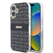DKNY PC/TPU Repeat Pattern Tonal Stripe Magsafe tok iPhone 16 készülékhez fekete tok és táska