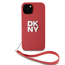 DKNY PU bőr Stack Logo csuklópántos tok iPhone 14 készülékhez piros (902773) tok és táska