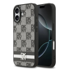 DKNY PU Leather Checkered Pattern and Stripe tok iPhone 17 készülékhez fekete