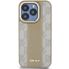 DKNY PU Leather Checkered Pattern iPhone 15 Pro Max Magsafe bézs tok tok és táska