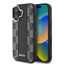 DKNY PU Leather Checkered Pattern Magsafe tok iPhone 16 készülékhez fekete (901529) tok és táska