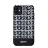 DKNY PU Leather Repeat Pattern Bottom Stripe Apple iPhone 11 Magsafe kompatibilis hátlap tok, fekete