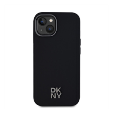 DKNY PU Leather Stack Logo iPhone 15 MagSafe tok, fekete tok és táska