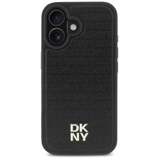 DKNY Repeat Pattern Stack Logo iPhone 16 fekete PU bőr MagSafe tok tok és táska