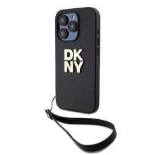 DKNY Wrist Strap Stock Logo tok iPhone 15 Pro - fekete tok és táska