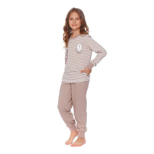 DN Nightwear Bear gyerekpizsama, barna, csíkos 110/116 gyerek hálóing, pizsama