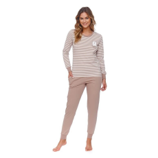 DN Nightwear Bear női pizsama, barna, csíkos M