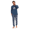 DN Nightwear Best Friends férfi pizsama, erdei állatos, kék XL