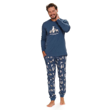 DN Nightwear Best Friends férfi pizsama, erdei állatos, kék XXL férfi pizsama