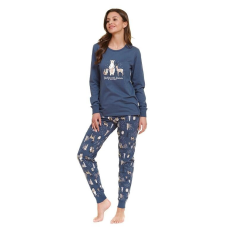 DN Nightwear Best friends női pizsama, erdei állatos, kék L