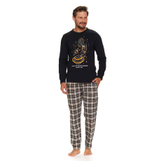 DN Nightwear Cosmo férfi pizsama, fekete, űrhajóssal M