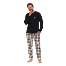 DN Nightwear Dino férfi pizsama, fekete XXL férfi pizsama