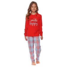 DN Nightwear Flow lánykapizsama, piros, smile 122/128 gyerek hálóing, pizsama