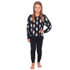 DN Nightwear Zuna gyerekpizsama, fekete, fás mintával 122