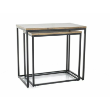  Doblo Artisan MDF Egymásba Tolható Dohányzóasztal Szett Tölgy/Fekete bútor