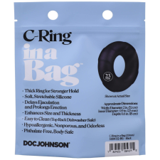  Doc Johnson C-Ring - szilikon péniszgyűrű (fekete) péniszgyűrű