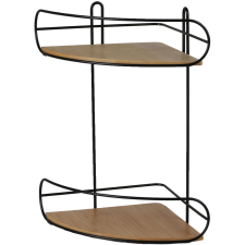 DOCHTMANN 2 szintes, sarokba - fém, bambusz, fekete 20 × 20 × 33 cm (31591) bútor