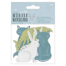 Docrafts Díszítőelem , Papermania Winter Woodland / Filc kivágatok - Die-Cut Felt Animals (12 db) matrica
