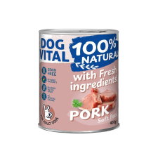 DOG VITAL konzerv 100% Natural Soft Paté Pork - sertés 400g kutyaeledel