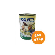 DOG VITAL konzerv rabbit&heart 24x415g kutyaeledel