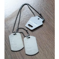  Dögcédula lánccal, Stainless steel dekorációs kellék