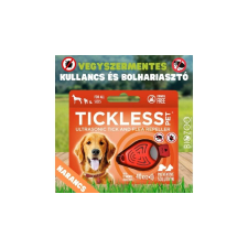 Dogledesign Vegyszermentes ultrahangos kullancs- és bolhariasztó medál kutyáknak és macskáknak, TICKLESS - narancs élősködő elleni készítmény kutyáknak
